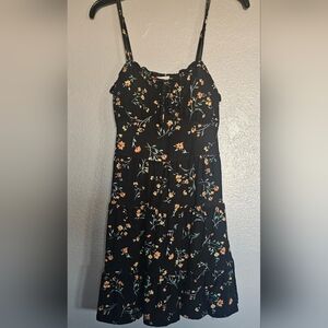No Boundaries Black Floral Mini Dress
